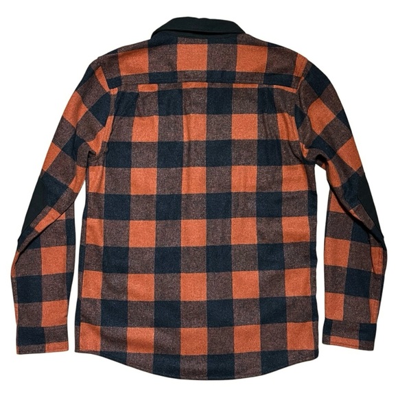 Roark Nordsman Wool Blend Flannel Plaid Classic Fit Shirt In Rust/Charcoal Sz M - Picture 2 of 11